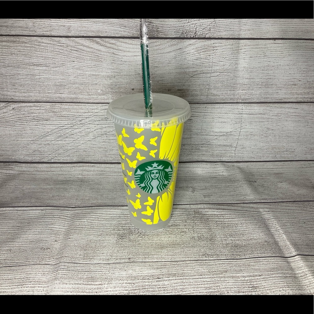Butterfly Sunflower Custom Starbucks Cup